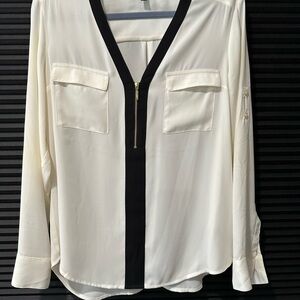 Express Portofino Cream and Black Women's Top